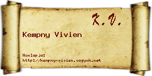 Kempny Vivien névjegykártya